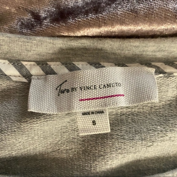 Vince Camino Grey Striped Pullover Sweatshirt - Picture 4 of 9